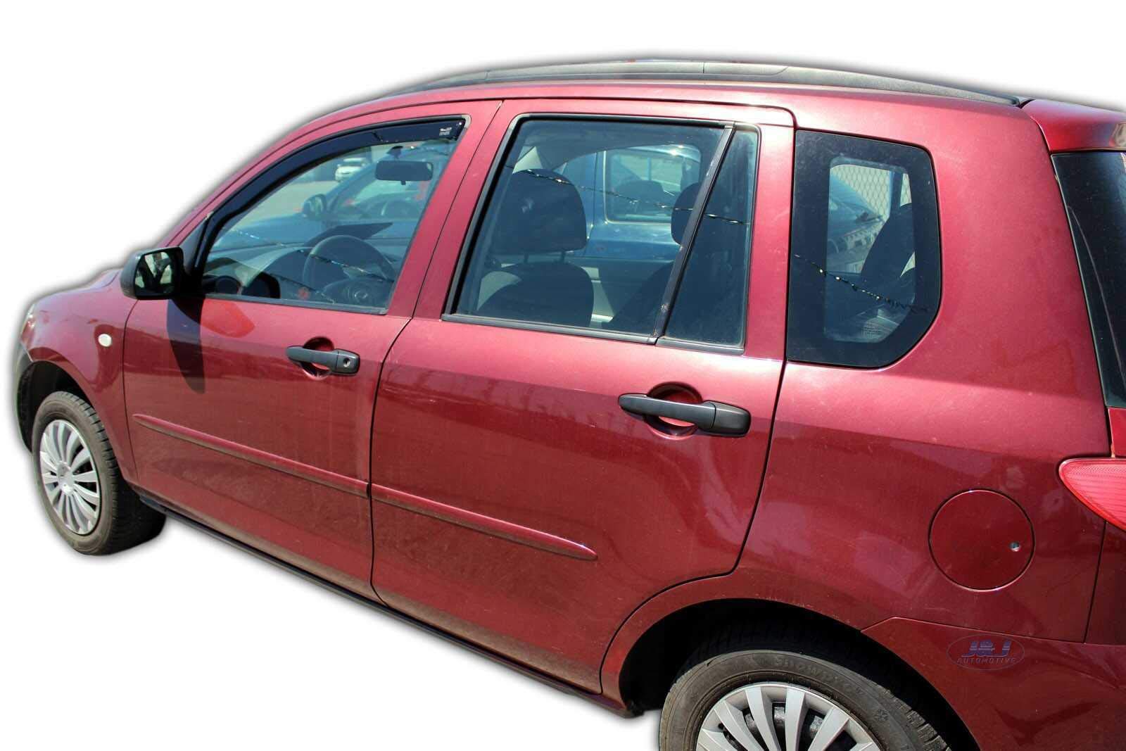 J&J AUTOMOTIVE Windabweiser passend für Mazda 2 5-Türer 2003-2007 2tlg, Heko Regenabweiser Vorne Getönt Dunkel Passform