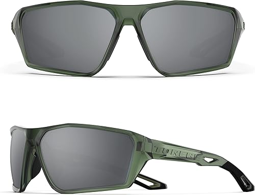 TOREGE Lentes de sol deportivos polarizados para hombres y mujeres, para tiro, ciclismo, correr, golf, pesca, lentes duraderos TR36