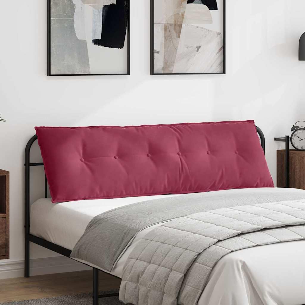 Coussin de dossier bordeaux 160x50cm housse amovible velours lit canapé bureau