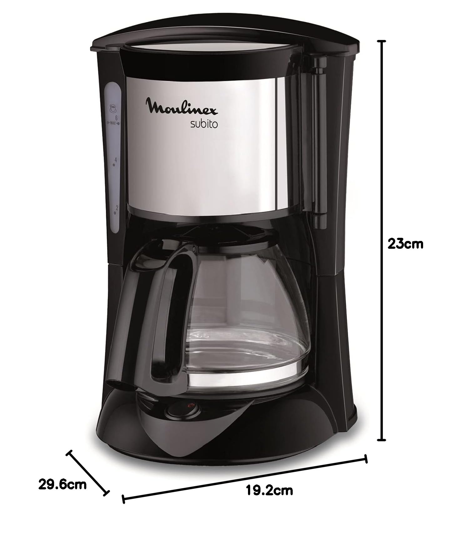 Moulinex FG150813 Subito Kaffeemaschine, 6 Tassen, Schwarz/Edelstahl
