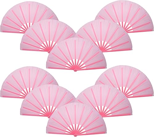Miniatura 11 de QIRMIZI Abanico de baile de botas en la línea de tierra, 10 unidades, ventilador plegable grande para Kung Fu chino, baile, festivales de música,
