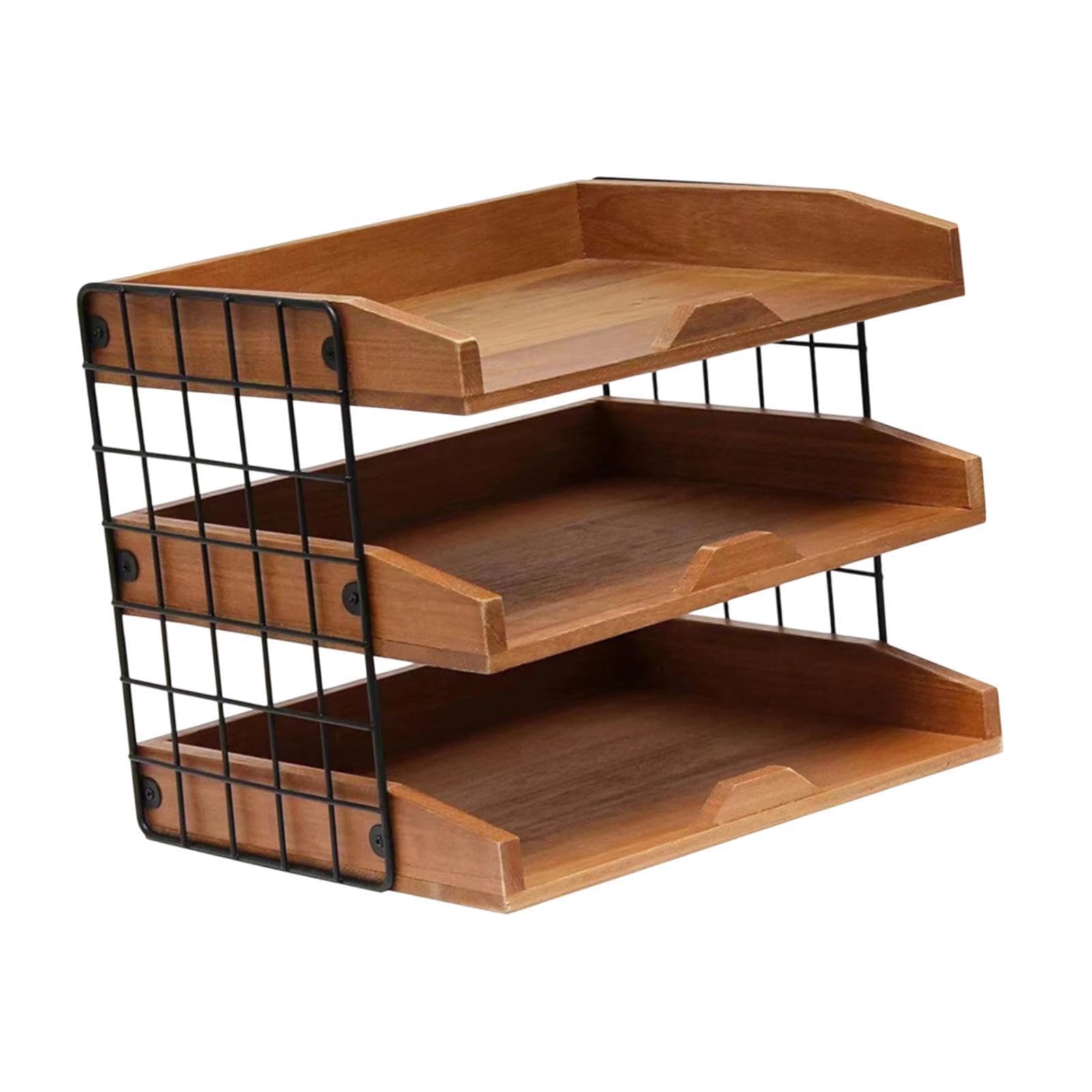 Organizzatore compatto a 3 livelli per vassoi portadocumenti, | archiviazione per scaffali, mantiene francobolli e articoli per ufficio accessibili e organizzati, scaffale per documenti,
