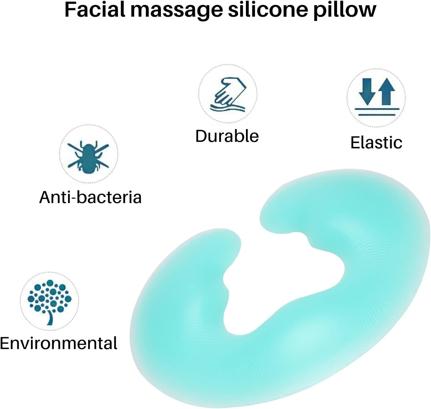 BOIU 1Pcs Soft Silicon Spa U Shape Massage Pillow Spa Gel Pad Face Relax Body Massage Cradle Cushion Health Care Green : Beauty & Personal Care