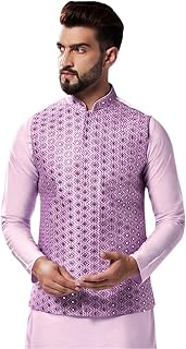 Men Green Ombre Cotton Blend Nehru Jacket with Zari Design (Set of 1) Price In India