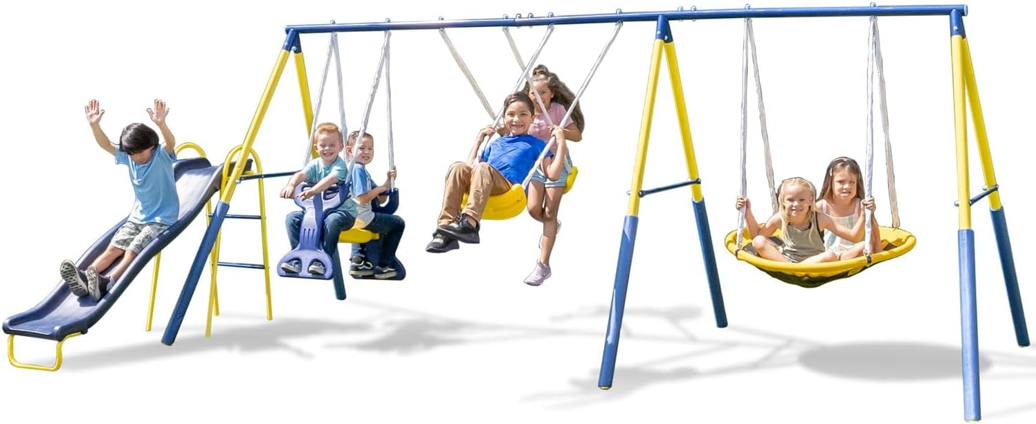 Super Star Outdoor Kids Metal Swing Set