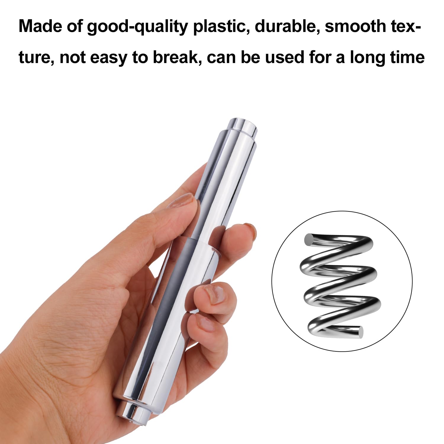 lasuroa 4 Pcs Plastic Chrome Toilet Paper Holder Spring Loaded Rods Stand, Spring Loaded Adjustable Toilet Tissue Paper Roll Holder Replacement for Bathroom Accessories - Image 4