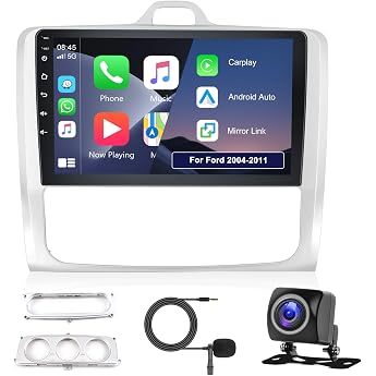 2GB 64GB Android Car Radio for Ford Focus 2004-2011 Radio Carplay Android Car Mirror Link 9 Inch Touchscreen GPS Navigation Bluetooth WiFi AM FM RDS HiFi SWC Reversing Camera Radio for Ford Focus