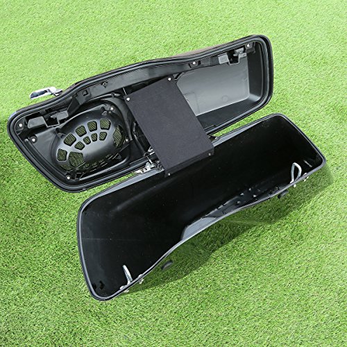 Tct-Motorparts 5" Stretched Hard Saddlebags W/ Speaker Lids Vivid Black Extended Saddle Bags Fit For Harley Touring Street Glide Road King Electra Glide Cvo Ultra-Classic Limited 2014-2022 #TOP5