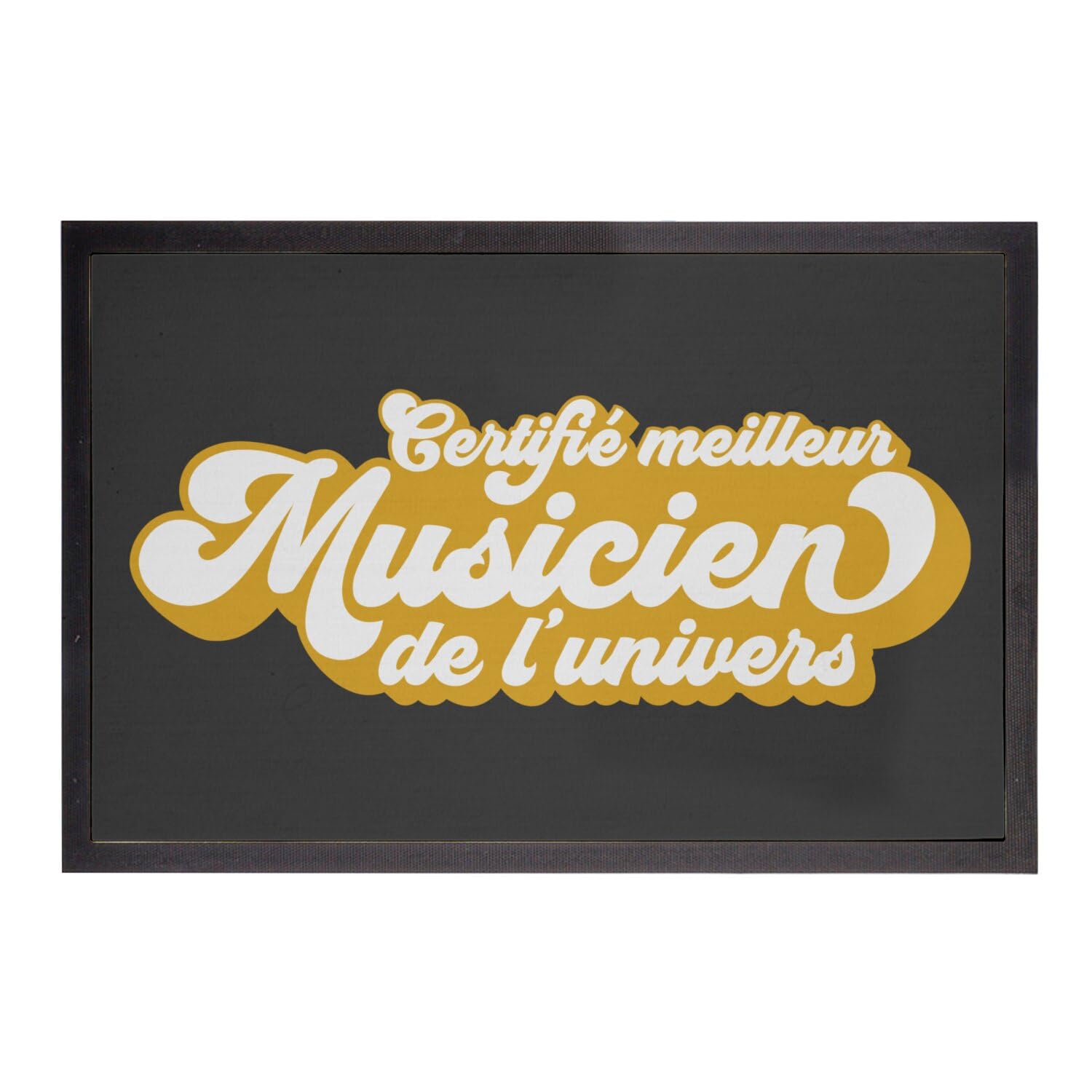 Paillasson noir univers instrument rock jazz classique tapis entrée maison 60x40cm