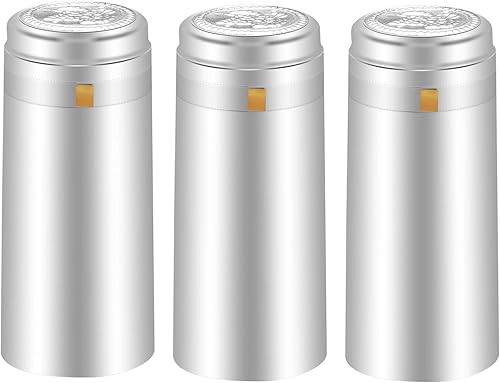 Cápsulas termorretráctiles de PVC, 120 unidades, elegantes fundas retráctiles de vino plateado, botellas de vino, cápsulas de corchos para uso