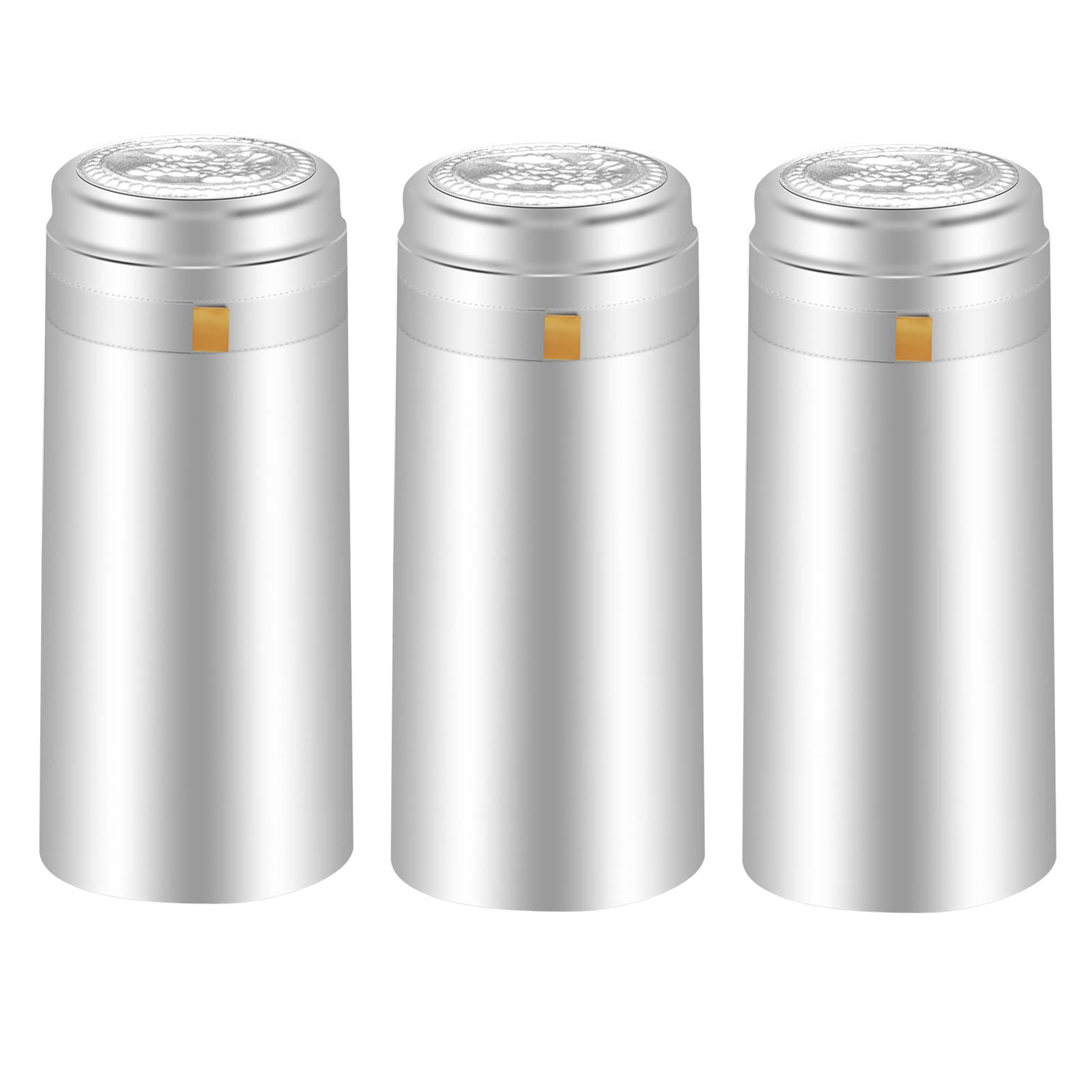 BGMAXimum PVC heat shrink capsules 120 count elegant silver wine shrink wrap sleeves wine bottle corks capsules for professional, wine cellars and home use