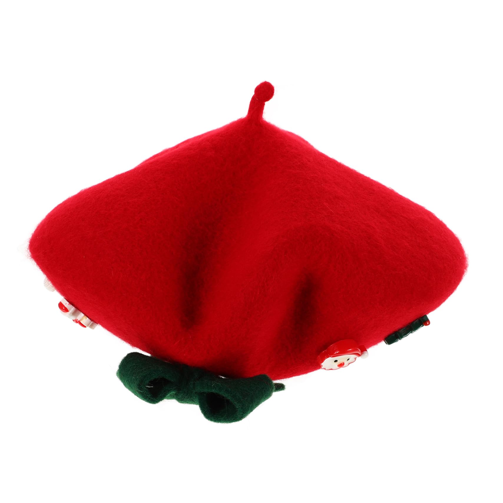 Ipetboom Warm Wool Artist Beret Hat Fashionable Hat for Women and Boys and Girls Christmas Style Red