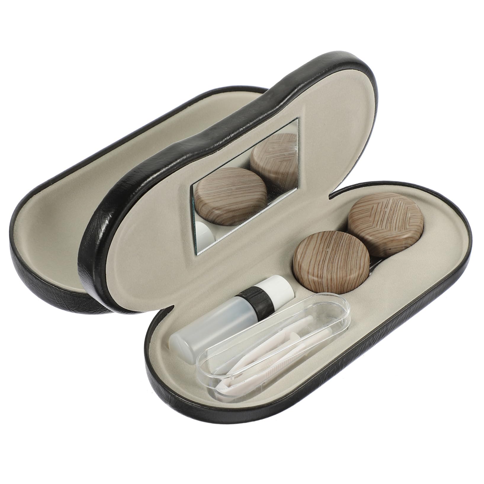 PLAFOPE 1set Organizer Per Occhiali Pu Pelle Custodia Doppio Per Sole e Ottici Compatto e Leggero Per Viaggi e Uso Quotidiano