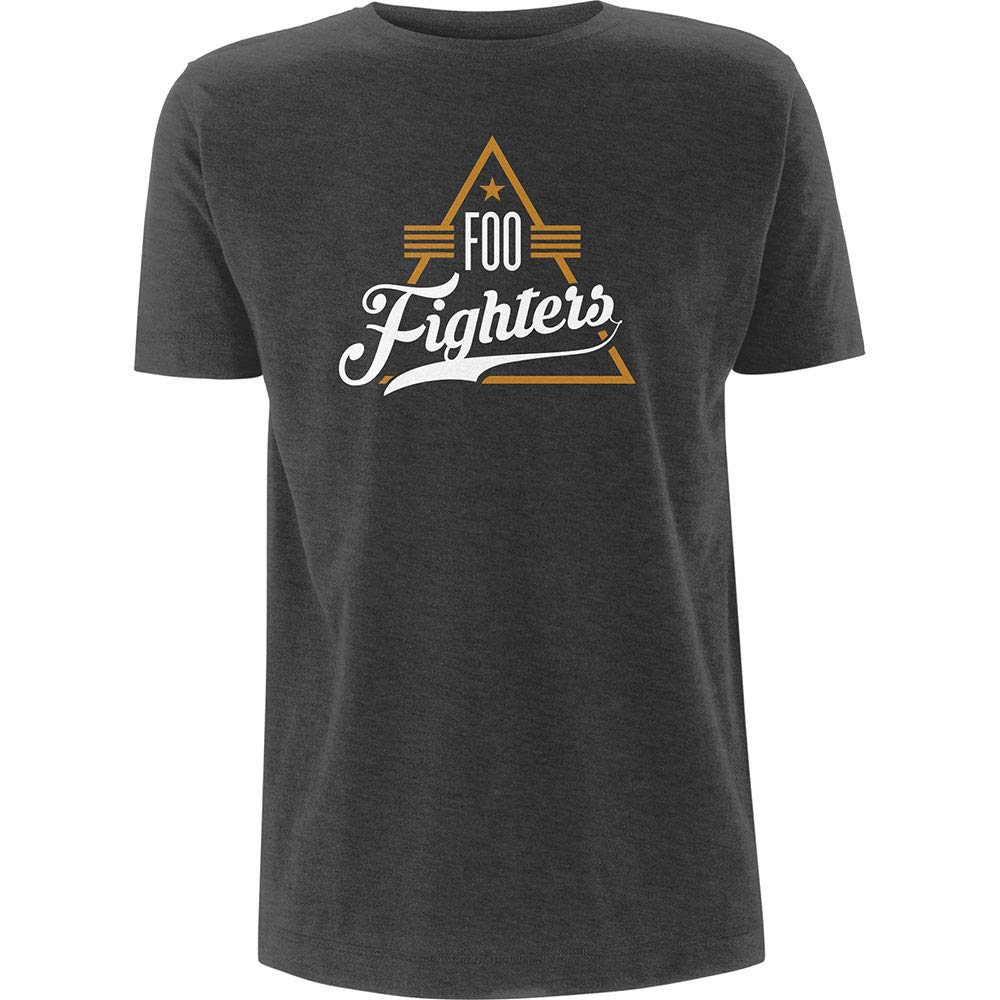 Rock Off Officially Licensed Products Men's Gray Grey Foo Fighters Triangle Official Tee T-Shirt Unisex (Xx-Large)