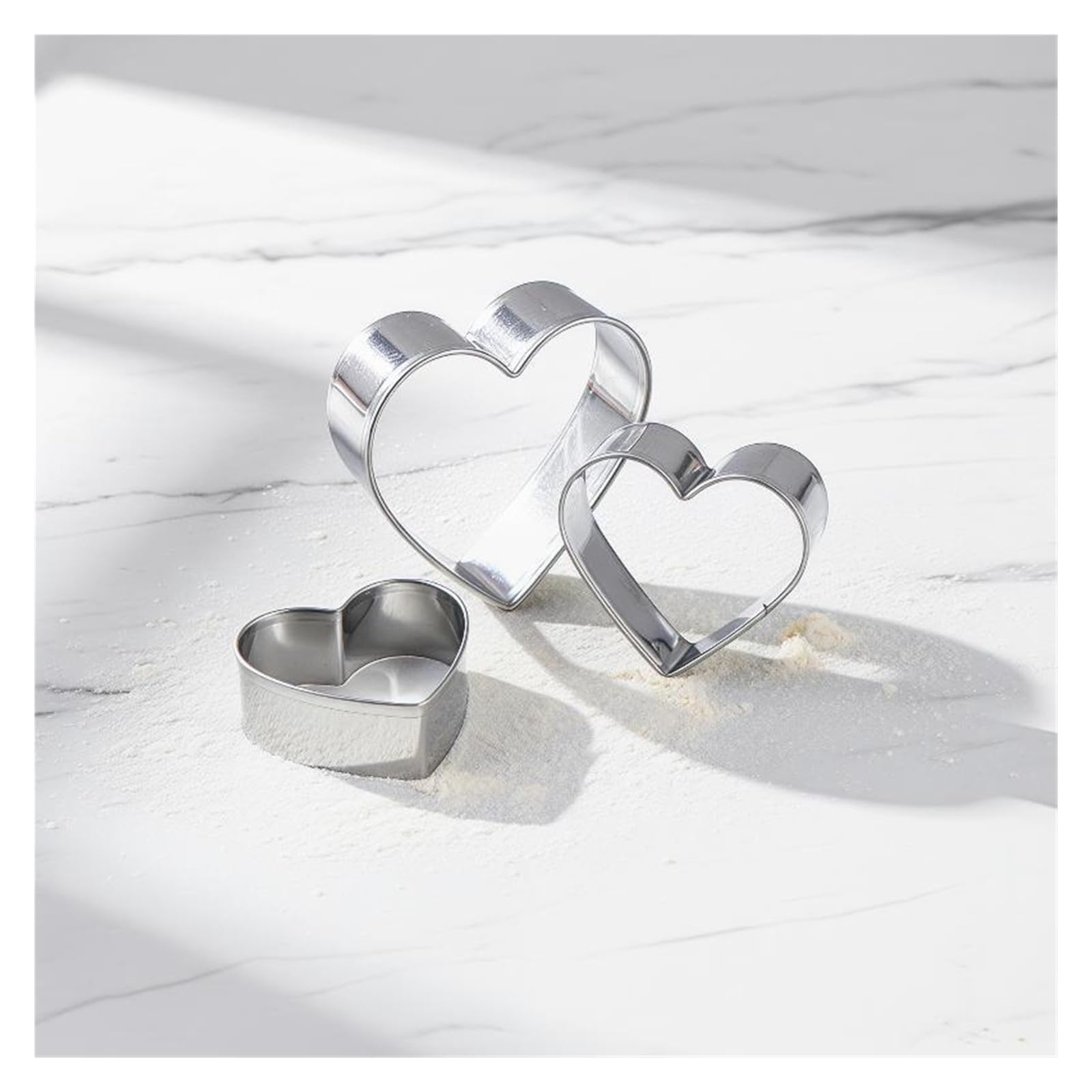 Emporte-pièces en forme de cœur et de fleurs, 3 tailles, moules à Fondant en acier inoxydable, ensemble d'outils de décoration de biscuits multi-formes(Round)