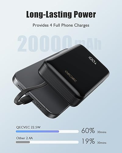 Miniatura 4 de Cargador portátil de 20000 mAh, banco de energía de 22.5 W, carga rápida, teléfono celular de alta capacidad, bancos de energía portátiles con para