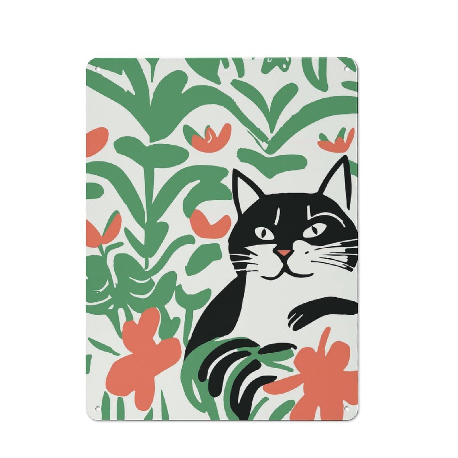 Junmoney Style-22 Fauvist Cat Everyday Metal Wall Decor 40X30cm, Vintage Metal Sign For Hallway, Home Bar, Garage Or Study