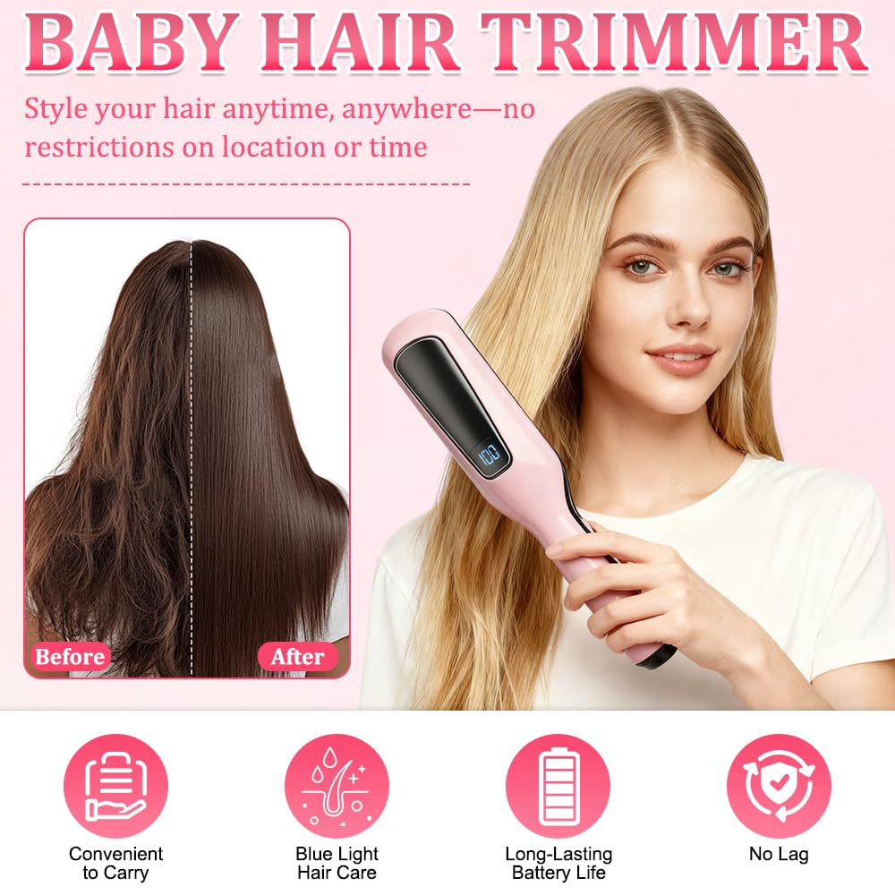 Spliss Entferner Gerät, Kabelloser Tragbarer Splissentferner, Effektiv Split Ends Hair Trimmer, Spliss Trimmer mit Negativ Ionen Haarpflege und Leistungsanzeige, Splizzentferner für Haare
