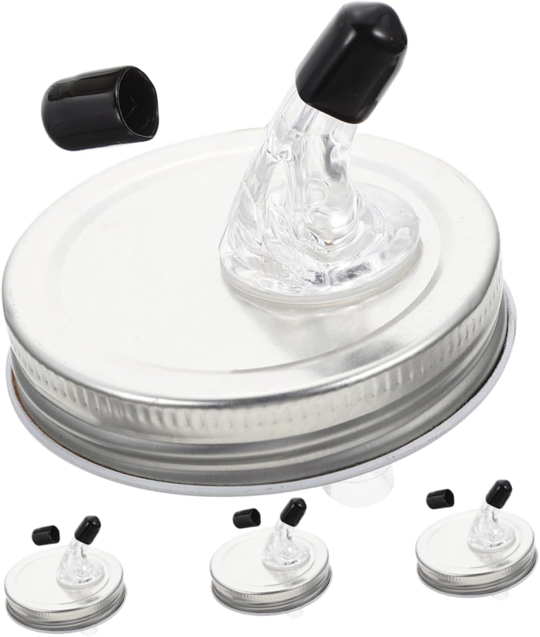 Unomor 4sets Wine Pourer Spout Lid Airtight Liquor Pourer for Wine Oil Bottles Kitchen Bottle Pour Lid for Parties Essential Bartending Accessories