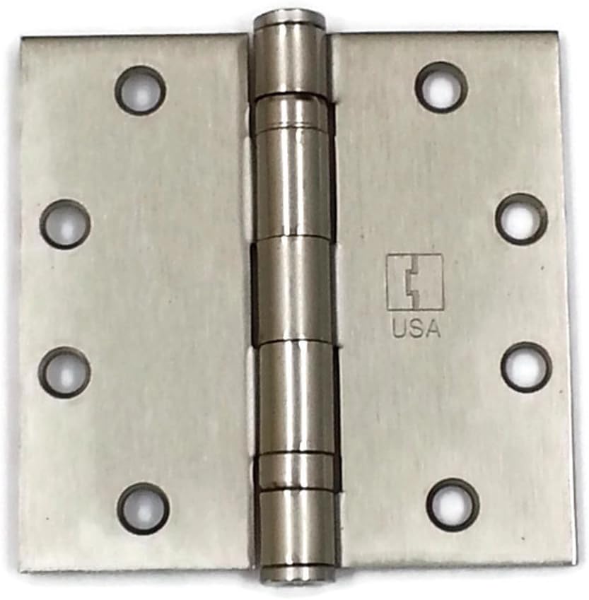 Hager Full Mortise Steel Hinge BB1279 4.5 x 4.5 US15/646 (Satin Nickel) - Box of 3 Ball Bearing Hinges