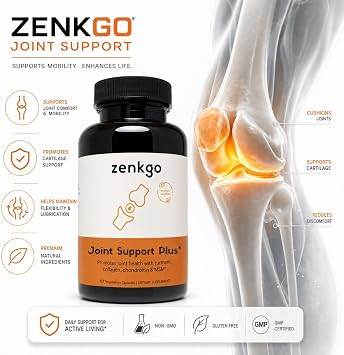 Zenkgo Advanced Joint Support - Chondroitin Sulfate & Collagen Joint Supplement for Active Seniors, Outdoor Hikers & Knee Pain Relief - Better Than Glucosamine for Cartilage Health, 60 Caps