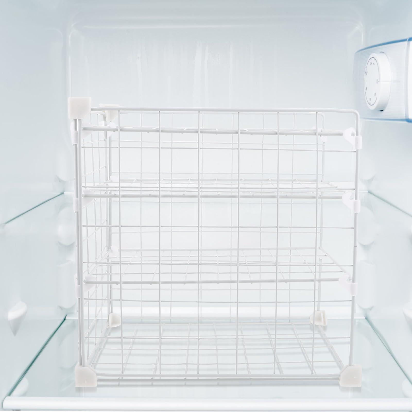 PRETYZOOM Organizador de Refrigerador de Hierro Blanco Rejilla Ajustable