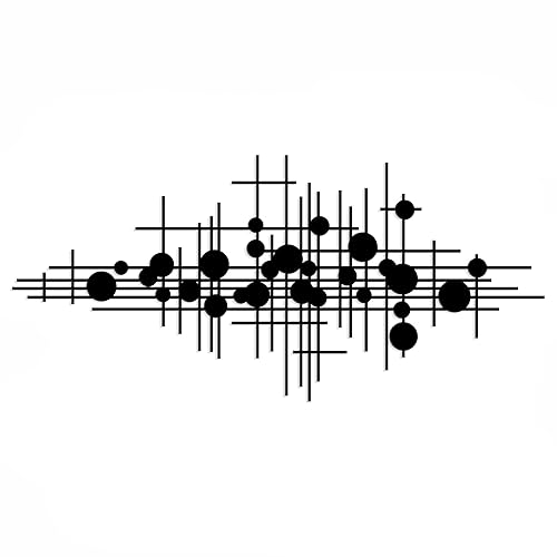 Rajukit Modern Geometric Abstract Metal Wall Art – Black Wall