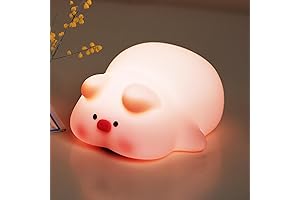 Pink Piggy Night Light, LED Squishy Cute Lamp for Kids and Nursery Decor
