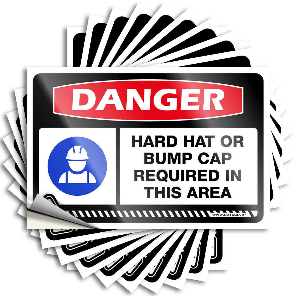 Tattoo Bath Decor Racing Vintage Reusable Danger Hard Hat Or Bump Cap Required in This Area - Scratch Resistant Stickers(12X18CM)