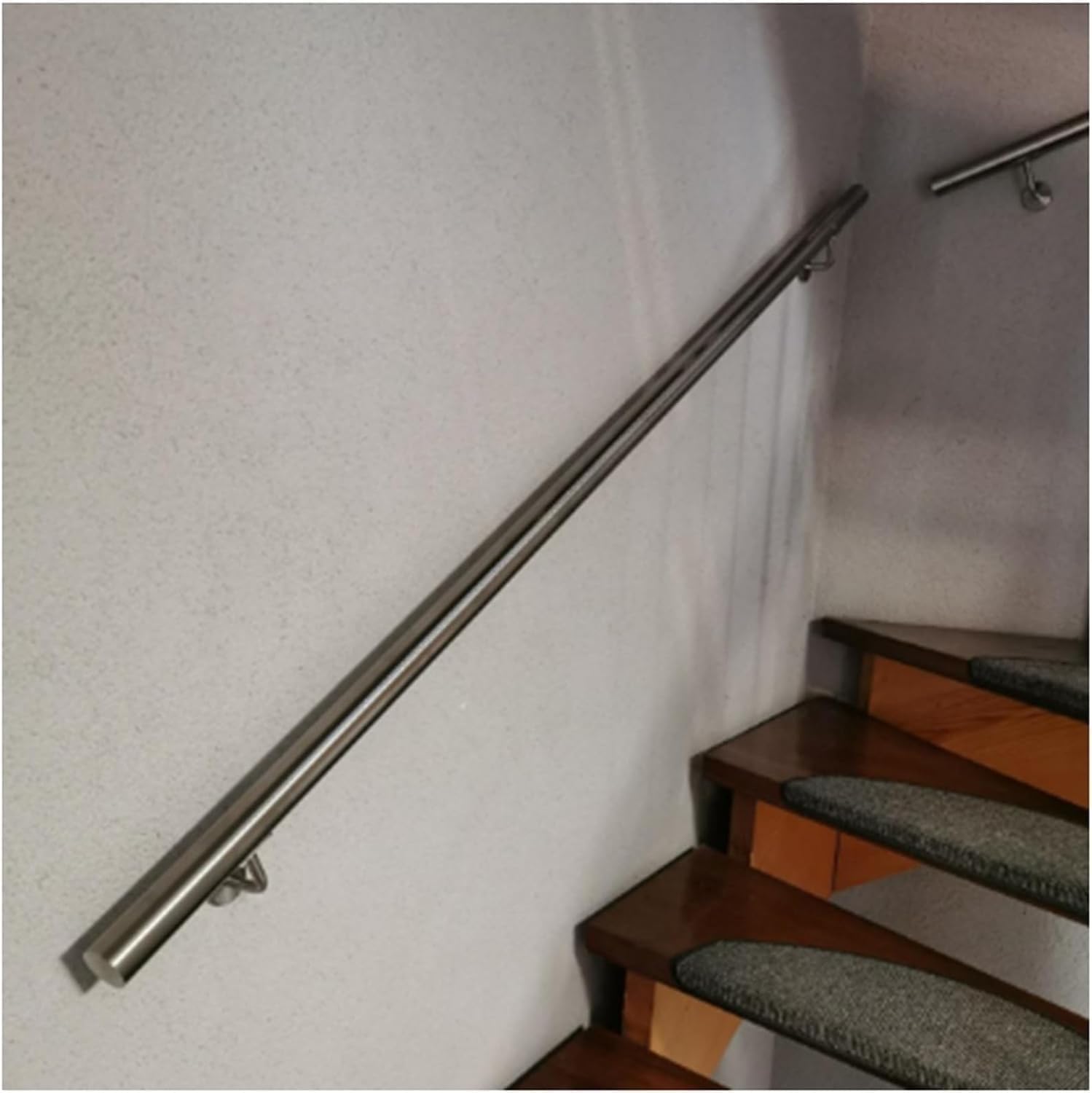 Garde-corps en acier inoxydable 150cm pour escalier intérieur et extérieur argenté