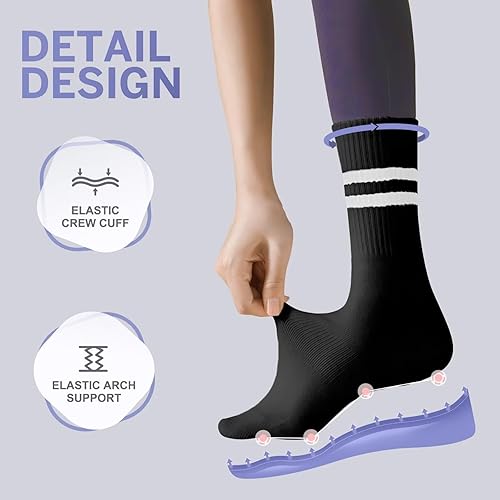 Miniatura 3 de Calcetines de agarre de pilates para mujer, calcetines de yoga con agarres, barre ballet, hospital, atlético, descalzo, 4 pares