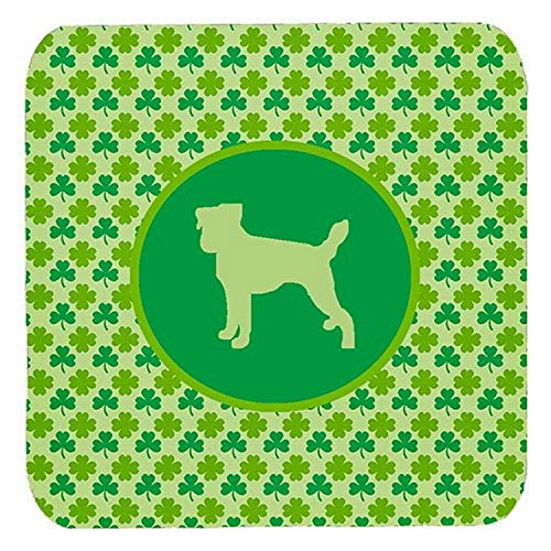 Caroline's Treasures SDK1041-C-FC Jack Russell Terrier Lucky Shamrock Foam Coasters (Set of 4), 3.5" H x 3.5" W, Multicolor