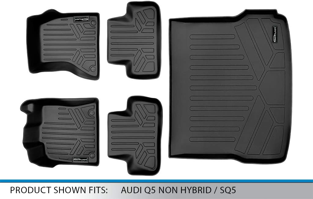 SMARTLINER Custom Fit Floor Mats 2 Rows and Cargo Liner Set for 2009-2017 Audi Q5