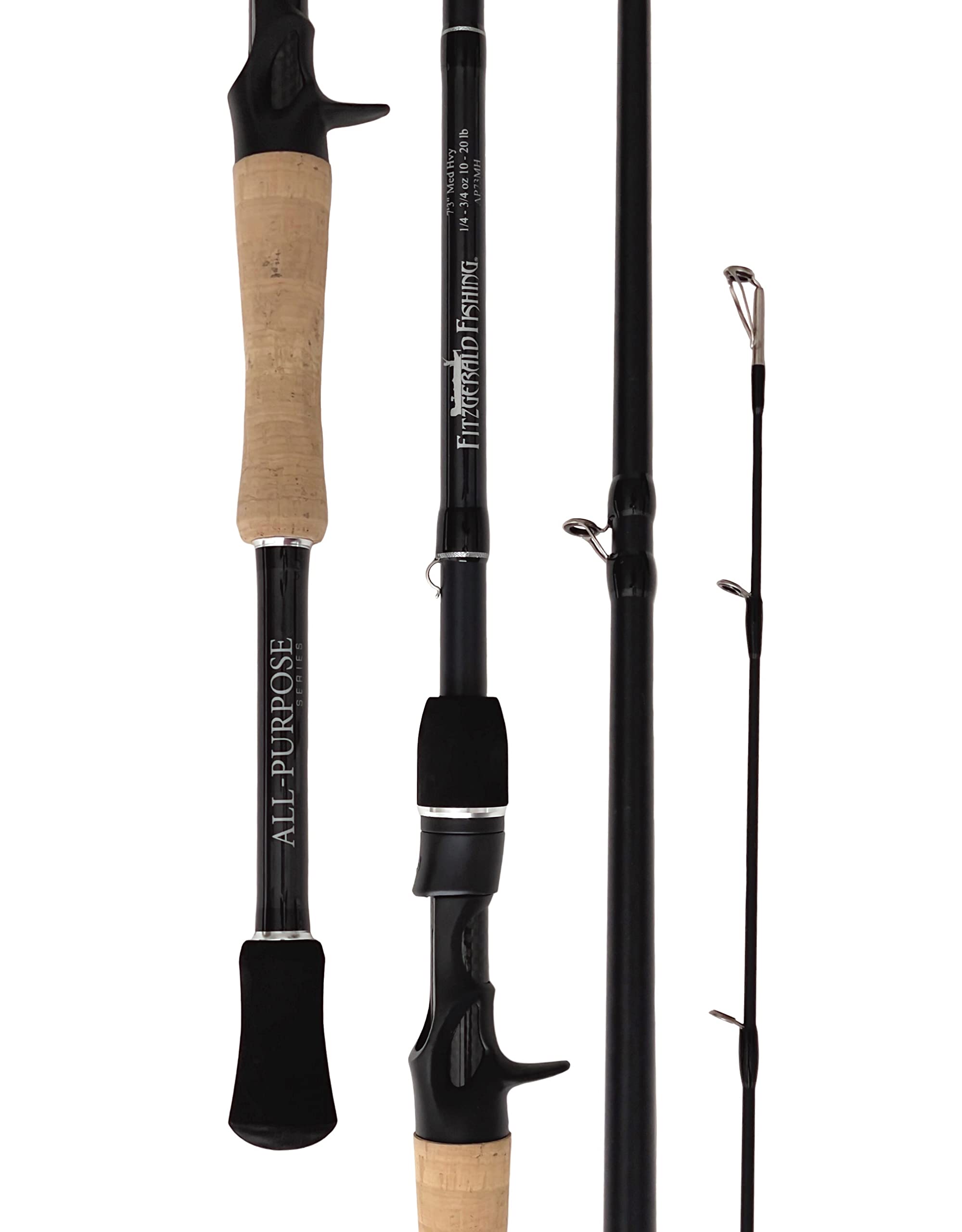Fitzgerald Fishing All Purpose Series - Casting Graphite Rod - Designed for Bass Fishing and Inshore Fishing (7'3
