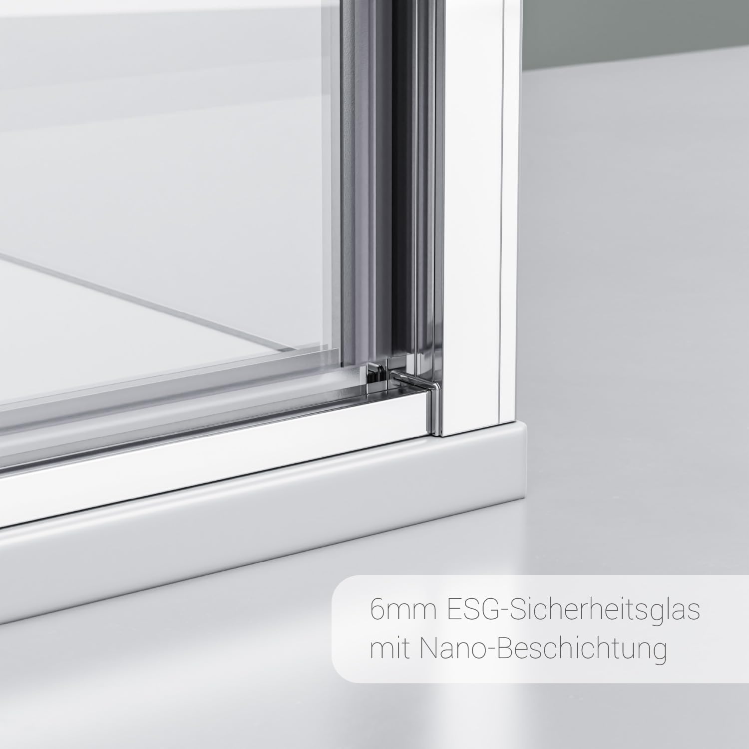 BERNSTEIN® Eckduschkabine DX906 FLEX – Schiebetür Mit NANO-Beschichtung, 8 Mm ESG Glas, Breite 110x100 Cm – Schwarz Matt