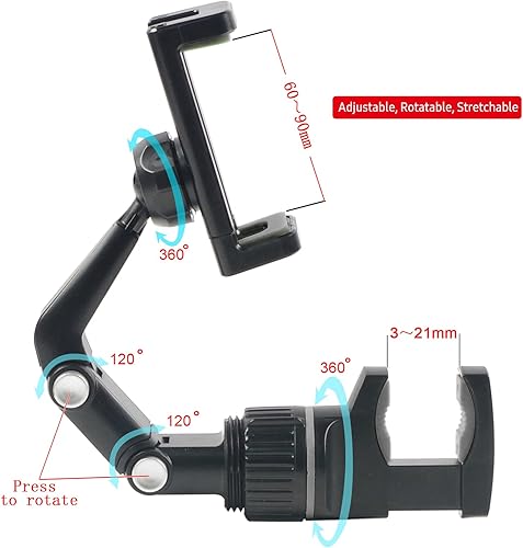 Miniatura 3 de HUIOP Soporte de música, soporte de teléfono para cabeza de guitarra, soporte de micrófono, soporte de música, clip giratorio de 360 grados para