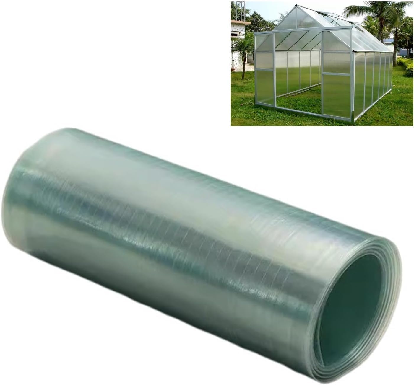 Polycarbonate Roof Panels Greenhouse Sheets Uv-Resistant Flame Retardant Easy to Bend and Cut Ideal for Greenhouses Canopies Horticulture, 3.3X 65.6ft