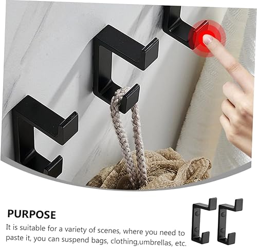 Miniatura 6 de DOITOOL 6 piezas para el hogar para estantes de bata, gancho pesado para el hogar, abrigos, toalla, sombrero, doble llave moderna, elegante, útil,