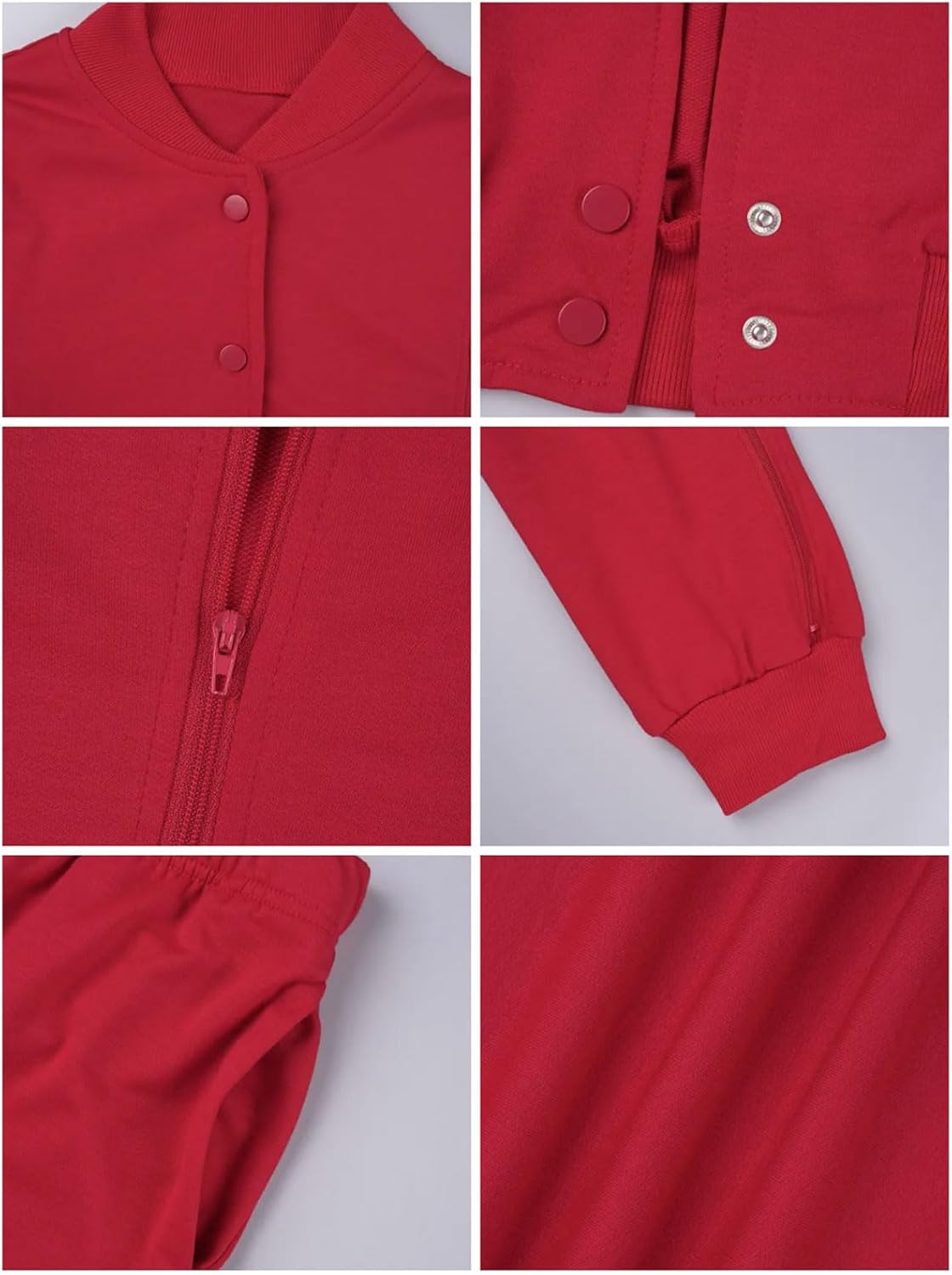 Akmipoem Sweatsuits for women Set 2 Piece Jogger Outfits Zipper Split Long Sleeve Button Down Crop Top and Pants Tracksuit - Image 4