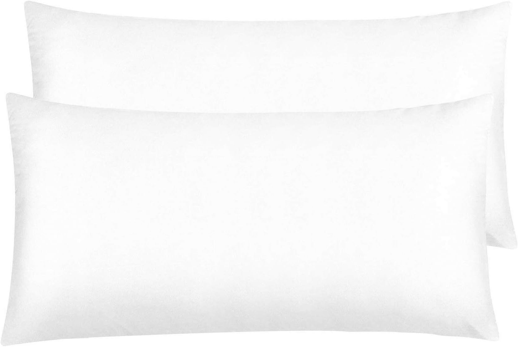 NTBAY Zippered Satin Pillow Cases for Hair and Skin, Luxury King Hidden Zipper Pillowcases Set of 2, 20x36 Inches, Pure White