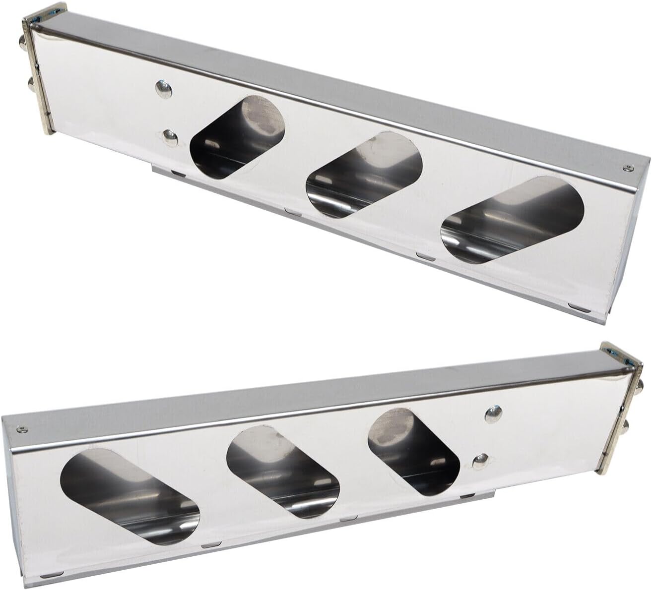 LOSTAR 2PCS 30" Mud Flap Hangers Spring Loaded 2.5" Bolt Pattern Stainless Steel Chrome, Model B, LSOT001584