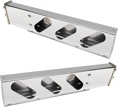 Miniatura 4 de LOSTAR LSOT001584 - 2 perchas de 30 pulgadas con resorte con patrón de pernos de 2.5 pulgadas, acero inoxidable, cromado, modelo B, LSOT001584