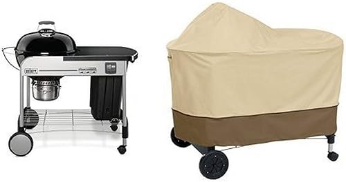 Parrilla de carbón vegetal Weber 15401001 Performer prémium, 22 pulgadas, negra, Grill y cubierta, 0, Negro