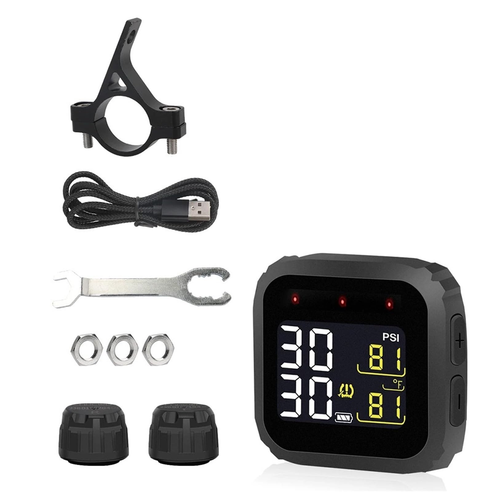 Allarme per Auto di Sensori Monitoraggio della Pressione dei Pneumatici per Moto Tempo Reale della Pressione della | Sistema Sensori esterni Display LCD impermeabile Moto Real Time TPMS
