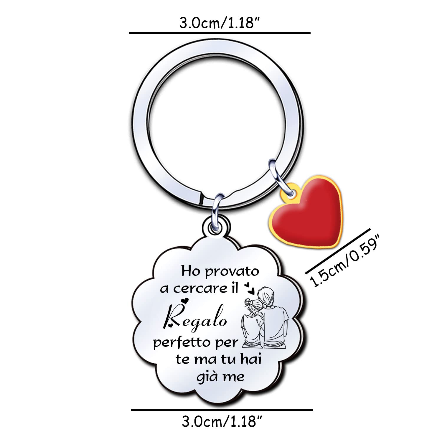 LUODAN Regalo San Valentino Portachiavi idee Regalo per Anniversario Portachiavi Coppia Regalo Fidanzata Fidanzato lei lui Regalo Coppia romantico portachiavi moglie marito Regalo Compleanno