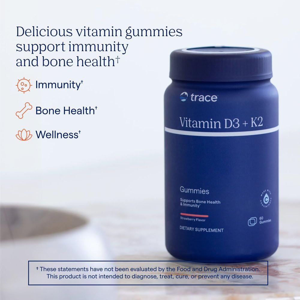 Trace Minerals Vitamin D3 + K2 Gummies, 60 Servings, Strawberry — Amazon image 2