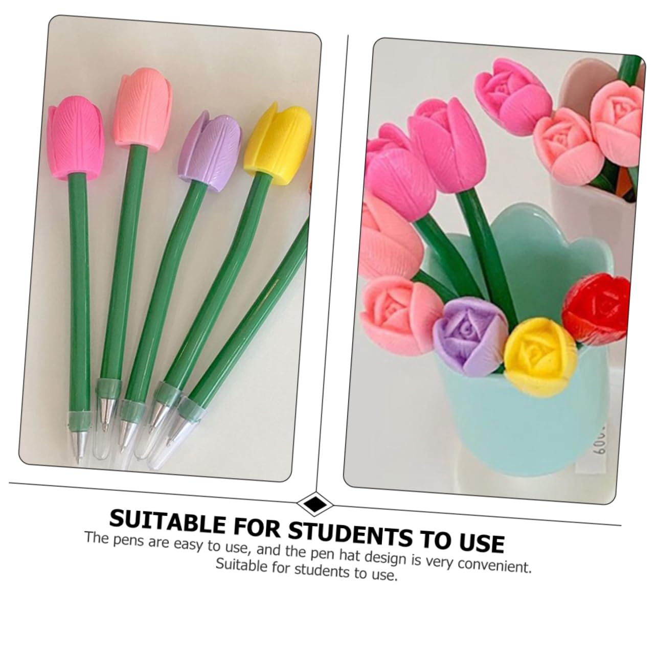 VILLCASE 3 Set Penna A Tulipano Simulata Note Penna A Punta Fine Evidenziatori Penne Gel Nere Punta Fine Penne A Inchiostro Fantastici Gadget Pastello Marcatore Gel Punto Plastica 5 Pezzi*3