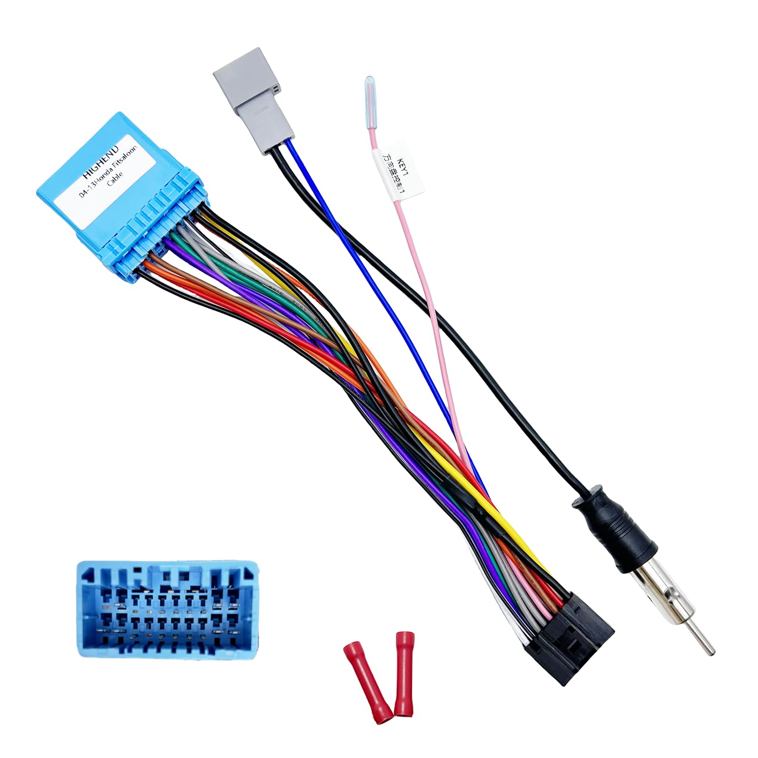 Adaptador de arnés de radio ISO de 16 pines para Honda 1998-20011 Acura 1999-2008 Suzuki 2002-2013, arnés de cableado estéreo de coche Android de 16 pines con cable de antena inversa SWC para Accord