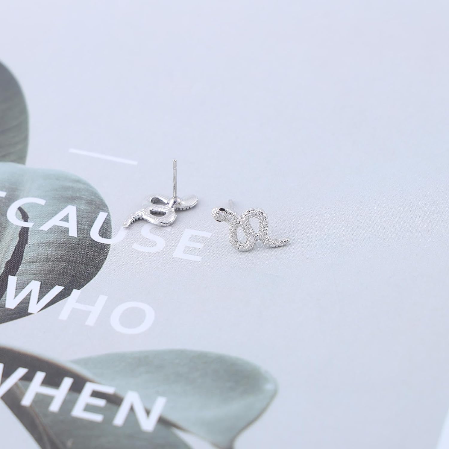 Punk Snake Earrings Silver Snake Stud Earrings Minimalist Snake Serpent Earrings Gothic Halloween Animal Earrings Jewelry for Women - Image 3