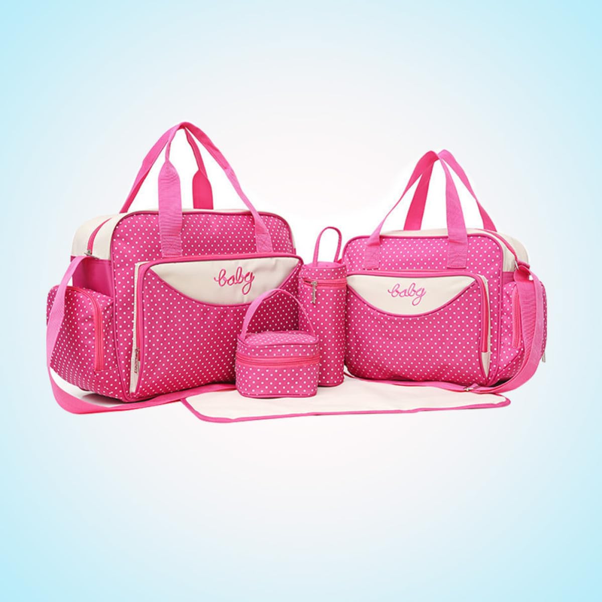 Borsa Maternità Multifunzione Chic per Mamma Grande Capacità Leggero, Set 5 Pezzi Borsa a Tracolla e Mano per Viaggio e Spiaggia